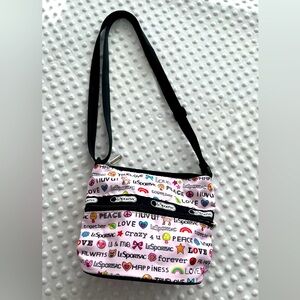 LeSportsac Girl's Candy Pink Emoji & Phrases Crossbody Bag 💖🌈🎀🌸